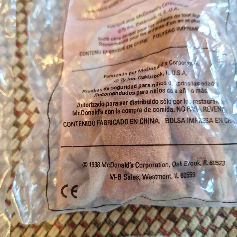 TY 90's Beanie Babies McDonald's Collectible Set 1-6 Unopened Bags